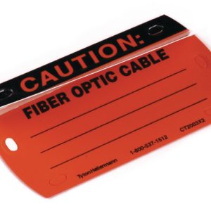 Warning label, pre-printed, W=88.90mm, H=6.35mm, orange, pack=25pcs.