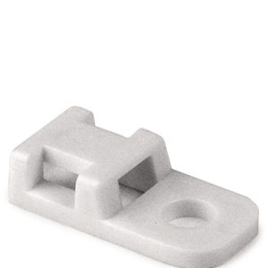 Cable tie mount for screw fixation, Wmax=5.0mm, ?4.3 mm, white, 100pcs.