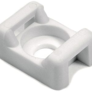 Cable tie mount for screw fixation, Wmax=5.0mm, ?4.8 mm, #8 (M4) Screw, white, 1000pcs.