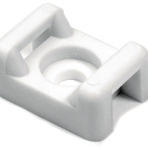 Cable tie mount for screw fixation, Wmax=7.9mm, ?4.6 mm, #8 (M4) Screw, white, 1000pcs.
