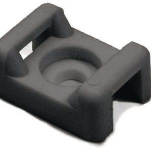 Cable tie mount for screw fixation, Wmax=7.9mm, ?6.4 mm, #1/4" (M6) Screw, black, 100pcs.