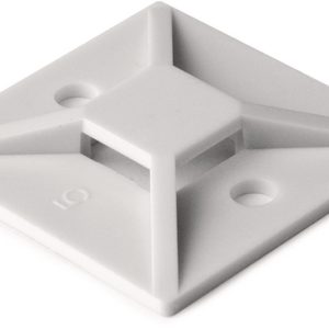 Cable tie mount for adhesive use, Wmax=4.1mm, ?3.1 mm, Adhesive, white, 100pcs.