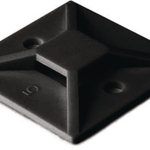 Cable tie mount for adhesive use, Wmax=10.0mm, ?4.7 mm, black, 100pcs.