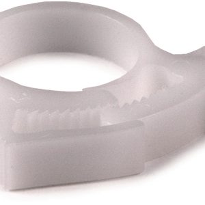 Plastic hose clamp, ?18.5-21.0mm, white, 100pcs.