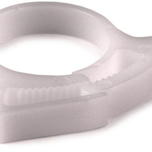 Plastic hose clamp, ?24.4-25.3mm, white, 1000pcs.