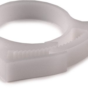 Plastic hose clamp, ?28.5-32.5mm, white, 100pcs.