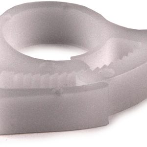 Plastic hose clamp, ⌀13.1-15.0mm, white, 100pcs.