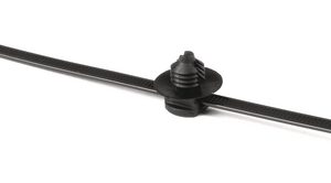 Fixing tie for hole (round), inside serrated, ?100mm, black, 200pcs.