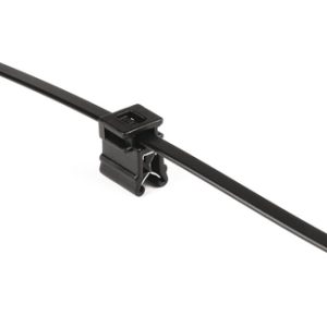 Fixing tie for edge, inside serrated, ?4.0mm, black, 500pcs.