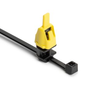 Fixing tie to close hole, inside serrated, ?1.5-50.0mm, black/yellow, 3000Carton
