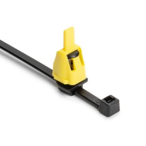 Fixing tie to close hole, inside serrated, ⌀1.5-50.0mm, black/yellow, 3000Carton