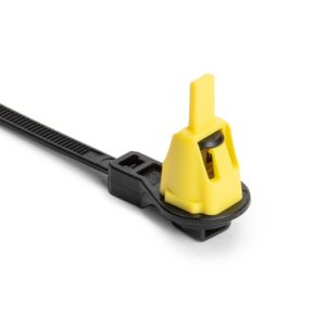 Fixing tie to close hole, inside serrated, ⌀2.0-50.0mm, black/yellow, 3000Carton