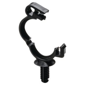 Corrugated tube clip for hole (round), nom?16.0mm, black, 1500pcs.