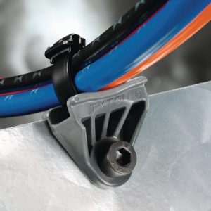 Cable tie mount for screw fixation, Wmax=12.7mm, ?8.0 mm, ?8.0 mm, 5/16" (M8) Screw, black, 500pcs.