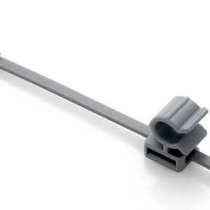 Fixing tie for cable bundles/with pipe/tube holder, ?4.0-30.0mm, grey, 500pcs.