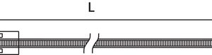 Fixing tie for hole (oval), inside serrated, ?2.5-45.0mm, black, 500pcs.