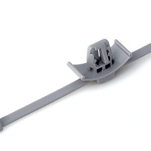 Fixing tie for hole (oval), inside serrated, ?2.5-45.0mm, grey, 500pcs.