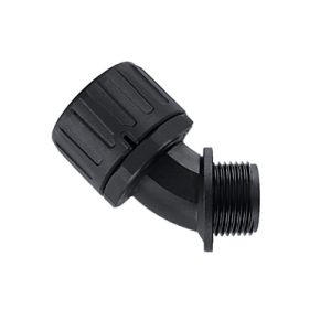 Fitting for corrugated tubing, nom?16mm, M20, 45?, black, 10pcs.