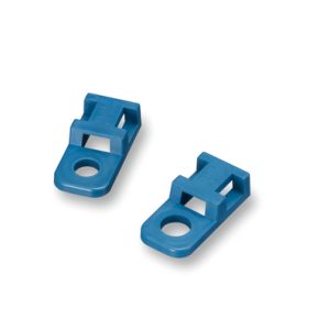 Cable tie mount for screw fixation, Wmax=5.0mm, ?5.1 mm, M5 Screw, blue, 100pcs.
