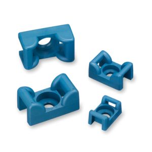 Cable tie mount for screw fixation, Wmax=8.3mm, ?6.5 mm, M6 Screw, blue, 100pcs.