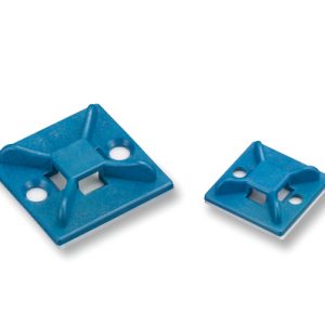 Cable tie mount, Wmax=4.0mm, ?2.9 mm, Adhesive, blue, 100pcs.