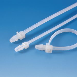 Fixing tie for hole (round), inside serrated, ⌀1.0-34mm, natural, 100pcs.