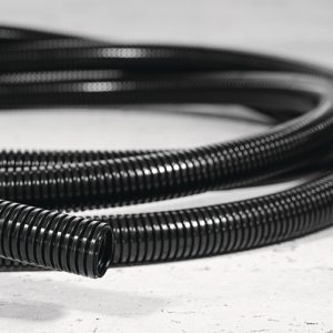 Corrugated tubing, nom?10.5mm, OD=14mm, ID=10.5mm, black, 50m