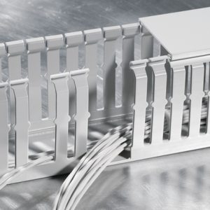 Wiring duct, wide fingers, halogen-free, 50x37.5mm, L=2m, grey, 32m
