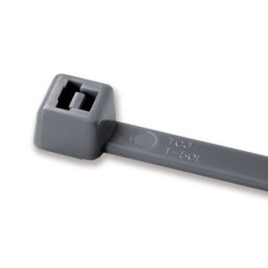 Cable tie inside serrated, 100.0x2.5mm, ?1.0-22.0mm, grey, 1000pcs.