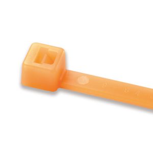 Cable tie inside serrated, 100.0x2.5mm, ?1.0-22.0mm, orange, 1000pcs.