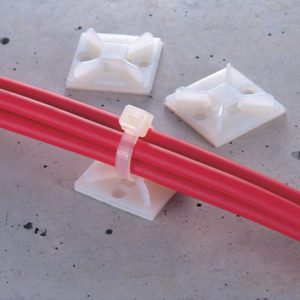 Cable tie mount for adhesive use, Wmax=5.5mm, ?4.2 mm, Adhesive, natural, 100pcs.