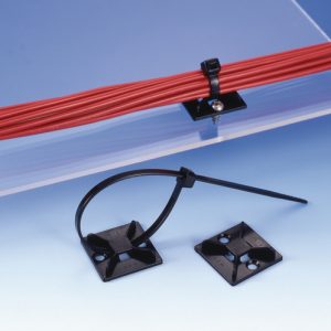 Cable tie mount for screw fixation, Wmax=10.0mm, ⌀4.7 mm, M4 Screw, black, 100pcs.