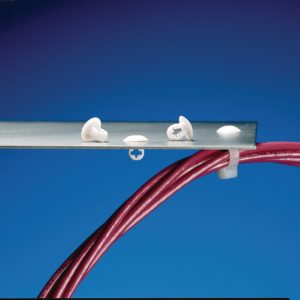 Cable tie mount for hole (round), Wmax=4.8mm, T=3.1mm, ⌀6.4 mm, white, 100pcs.