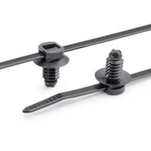 Fixing tie for hole (round), inside serrated, ⌀4.0mm, black, 500pcs.