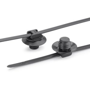 Fixing tie for hole (round), outside serrated, ⌀50.0mm, black, 4000pcs.