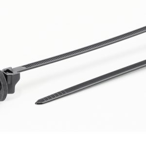 Fixing tie for hole (round), outside serrated, ?30.0mm, black, 500pcs.