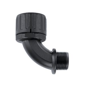 Fitting for corrugated tubing, nom?11mm, M12, 90?, black, 10pcs.