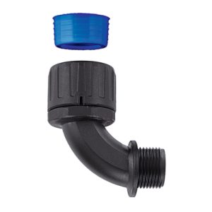 Fitting for corrugated tubing, nom?16mm, M20, 90?, black, 10pcs.