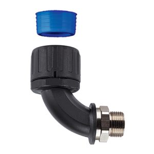 Fitting for corrugated tubing, nom?54mm, M50, 90?, black, 2pcs.