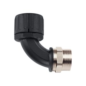 Fitting for corrugated tubing, nom?16mm, M20, 90?, black, 10pcs.