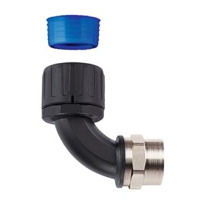 Fitting for corrugated tubing, nom?13mm, M16, 90?, black, 10pcs.