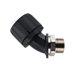 Fitting for corrugated tubing, nom?16mm, M20, 45?, black, 10pcs.