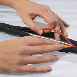 Braided sleeving, nom?38mm, ?32-38mm, black, 15m