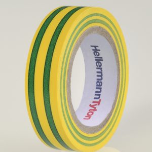 Electrical tape, L=10m, W=15mm, T=0.15mm, green-yellow, 10 pcs.