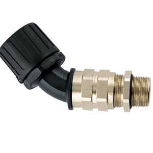 Fitting for corrugated tubing, nom?16mm, M20, 45?, black, 10pcs.