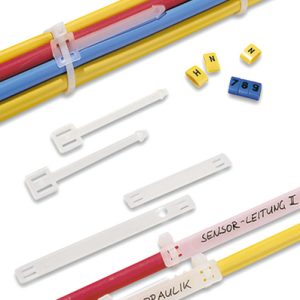 Cable tag, manual marking, 125.0x9.0mm, black, bag=100pcs.