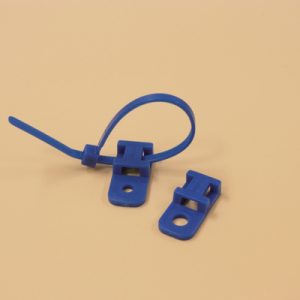 Cable tie mount for screw fixation, Wmax=5.0mm, ⌀4.3 mm, M4 Screw, blue, 100pcs.