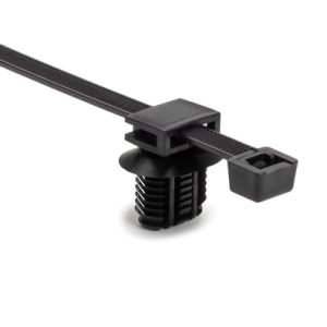Fixing tie for hole (oval), inside serrated, ⌀5.0-105.0mm, black, 2000pcs.