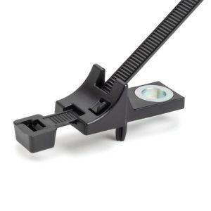 Fixing tie for screw fixation, inside serrated, ?5.0-105.0mm, black, 1000pcs.