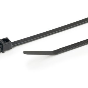 Fixing tie for hole (round), inside serrated, ?1-34mm, black, 100pcs.